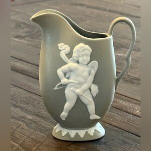 Mock Wedgwood Jasperware creamer or bud vase.